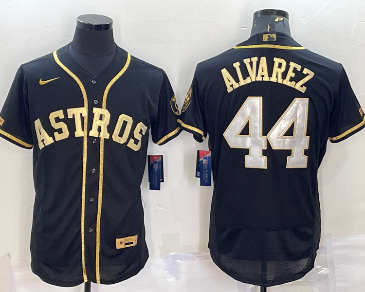 Men's Houston Astros Yordan Alvarez #44 Black Authentic Jersey