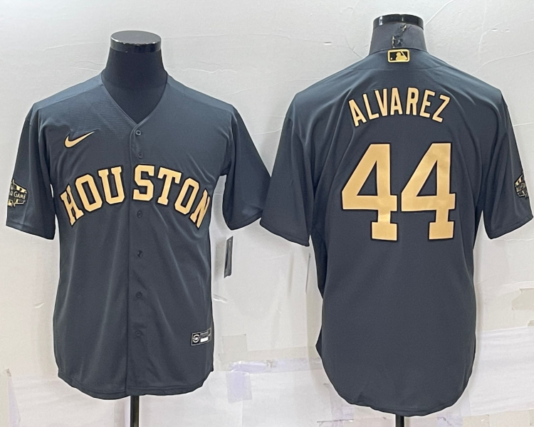 Men's Houston Astros Yordan Alvarez #44 Gray Baseball Jersey