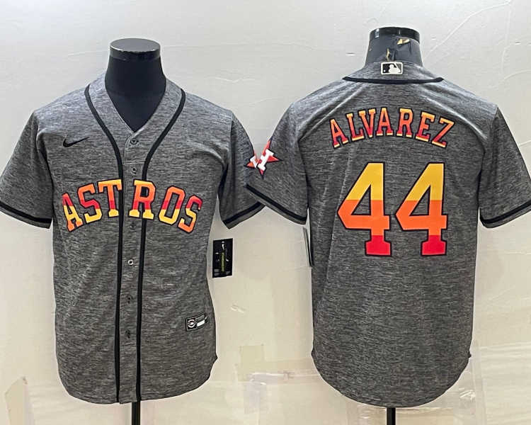 Men's Houston Astros Yordan Alvarez #44 Gray Team Jersey