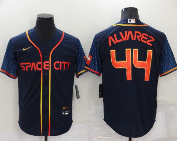 Men's Houston Astros Yordan Alvarez #44 Navy Space City Jersey