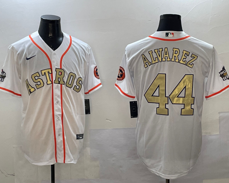 Men's Houston Astros Yordan Alvarez #44 White Jersey
