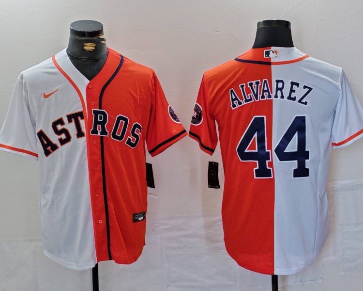 Men's Houston Astros Yordan Alvarez #44 White/Orange Limited Jersey