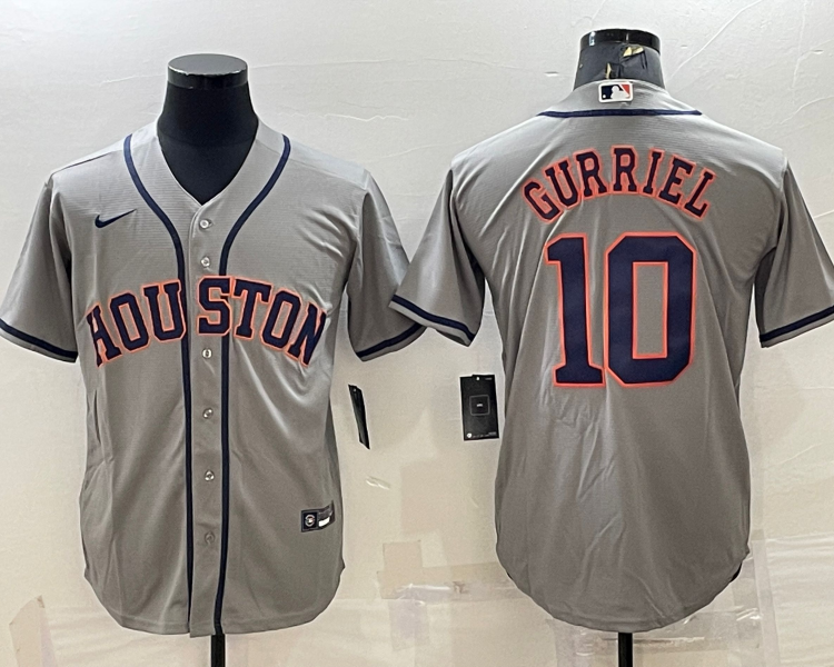 Men's Houston Astros Yuli Gurriel #10 Gray Jersey