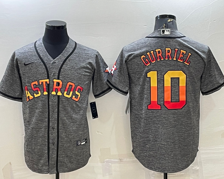 Men's Houston Astros Yuli Gurriel #10 Gray Team Jersey