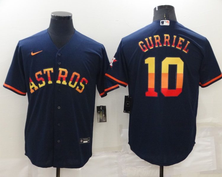 Men's Houston Astros Yuli Gurriel #10 Navy Jersey