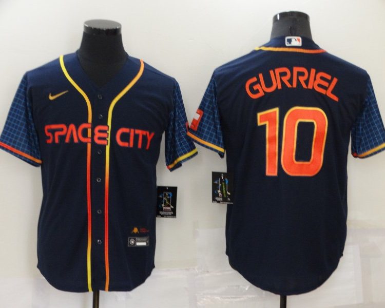 Men's Houston Astros Yuli Gurriel #10 Navy Space City Jersey