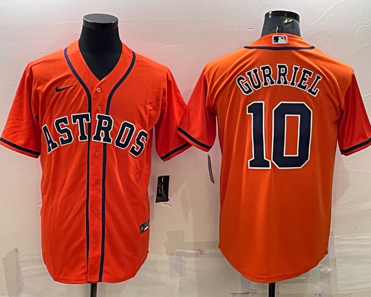 Men's Houston Astros Yuli Gurriel #10 Orange Jersey
