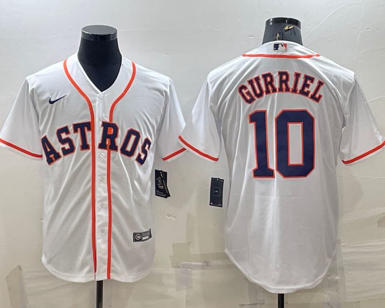 Men's Houston Astros Yuli Gurriel #10 White Home Jersey