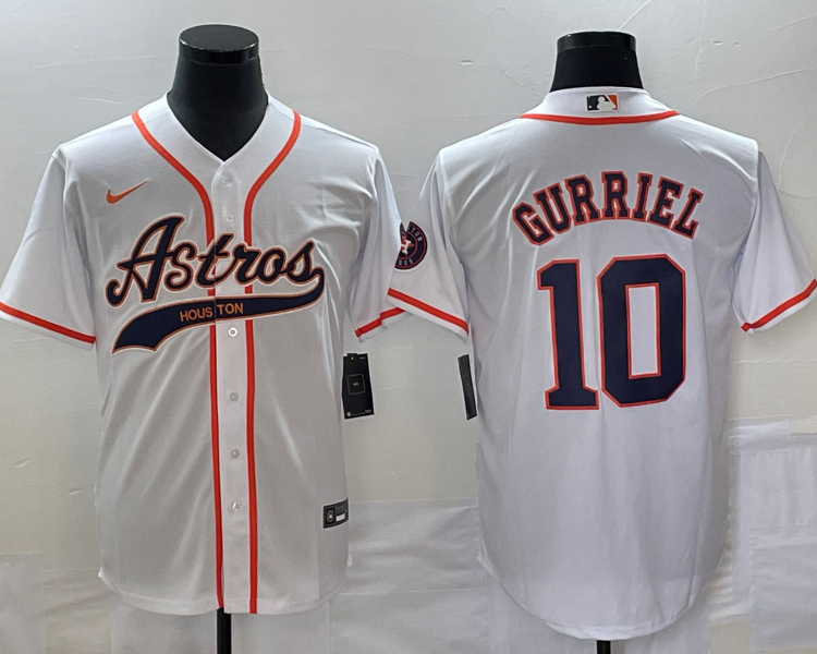 Men's Houston Astros Yuli Gurriel #10 White Jersey Joint Edition