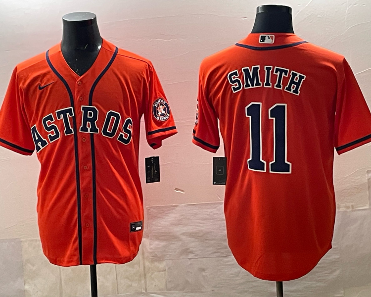 Men's Houston Astros Cam Smith #11 Orange Alternate Jersey