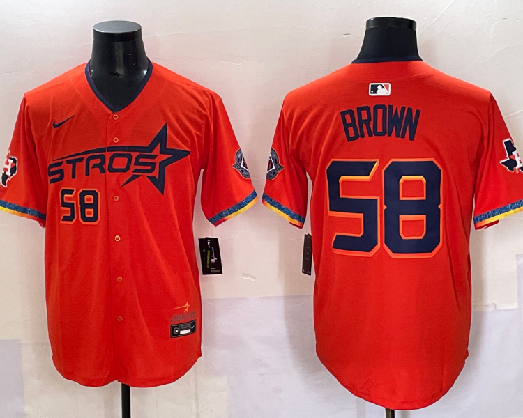 Men's Houston Astros Hunter Brown #58 Orange 2025 City Connect Limited Jersey