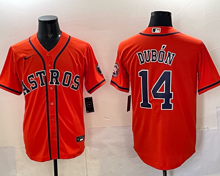Men's Houston Astros Mauricio Dubon #14 Orange Alternate Jersey