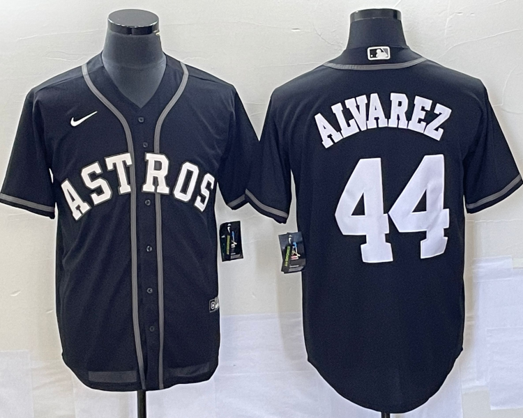 Men's Houston Astros Yordan Alvarez #44 Black Lights Out Jersey