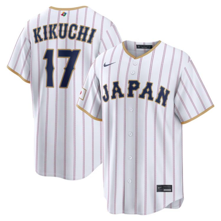Men's Japan Baseball #17 Yusei Kikuchi White 2026 World Baseball Classic Home Stadium Jersey