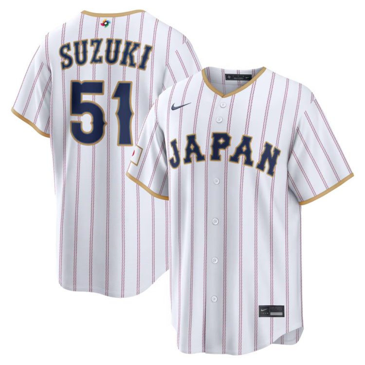 Men's Japan Baseball #51 Seiya Suzuki White 2026 World Baseball Classic Home Stadium Jersey