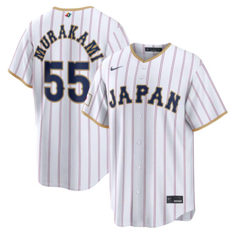 Men's Japan Baseball #55 Munetaka Murakami White 2026 World Baseball Classic Home Stadium Jersey