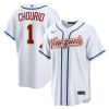 Men's Venezuela Baseball #1 Jackson Chourio White 2026 World Baseball Classic Home Stadium Jersey