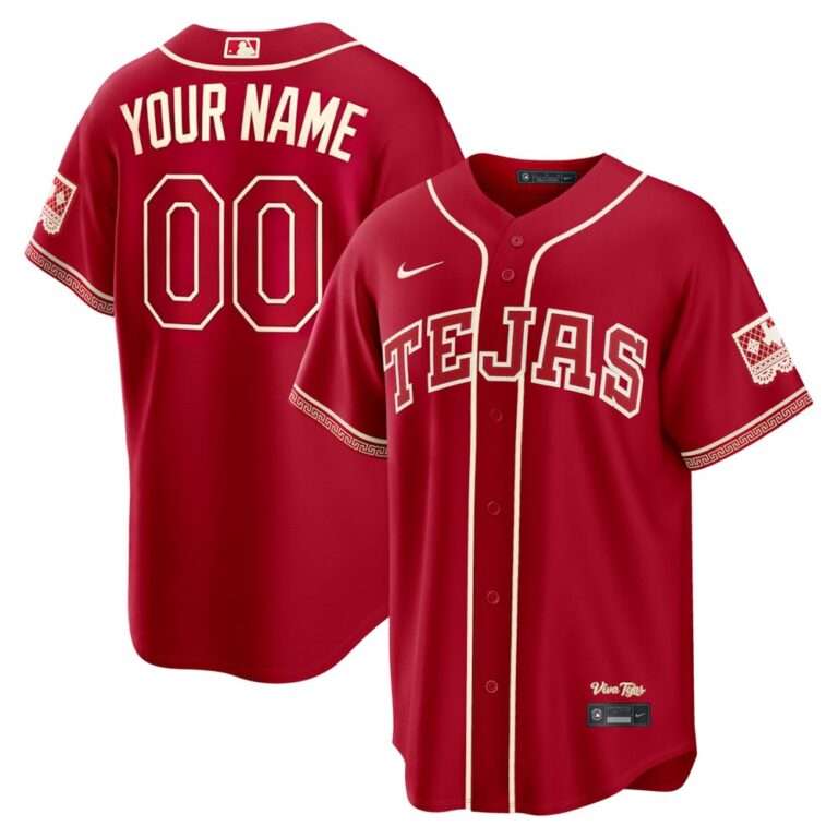 Men’s Texas Rangers Red 2026 City Connect Stitched Custom Jersey ...
