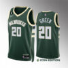 Mens Milwaukee Bucks #20 A.J. Green Nike 2022-23 Hunter Green Icon Edition Jersey