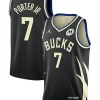 Mens Milwaukee Bucks #7 Kevin Porter Jr. Black Statement Edition Swingman Jersey