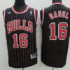 Men's Chicago Bulls #16 Pau Gasol Revolution 30 Swingman Black Pinstripe Jersey