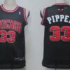 Men's Chicago Bulls #33 Scottie Pippen Black With Chicago Swingman Jersey