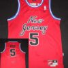 Men's New Jersey Nets #5 Jason Kidd Red Throwback Swingman Jersey