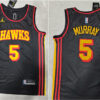 Mens Atlanta Hawks #5 Dejounte Murray Black Statement Edition Swingman Jersey