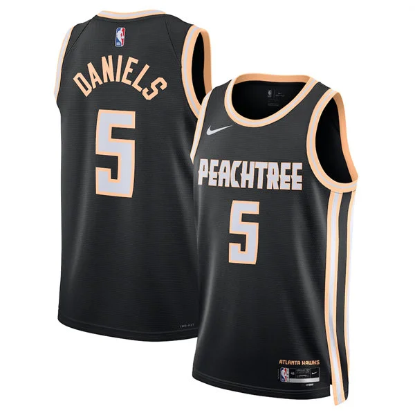 Mens Atlanta Hawks #5 Dyson Daniels Black 2025-26 City Edition Swingman Jersey