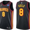 Mens Atlanta Hawks #8 Buddy Hield Black Statement Edition Swingman Jersey