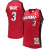 Mens Miami Heat #3 Dwyane Wade Mitchell & Ness 2005-06 Hardwood Classics Jersey Red