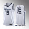 Mens Memphis Grizzlies #15 Brandon Clarke 2022-23 White Association Edition Jersey