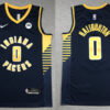 Mens Indiana Pacers #0 Tyrese Haliburton Navy Diamond Badge Icon Edition Jersey