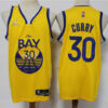 Men's Golden State Warriors #30 Stephen Curry Jordan Brand Gold Statement Edition Finished  Jersey