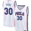 Mens Philadelphia 76ers #30 Adem Bona White Association Edition Jersey