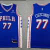Mens Philadelphia 76ers #77 V. J. Edgecombe Nike Blue Icon Edition Swingman Jersey