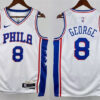 Mens Philadelphia 76ers #8 Paul George White Association Edition Jersey