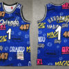 Men's Orlando Magic #1 Penny Hardaway 1994-95 Mitchell&Ness Graffiti Jersey Blue