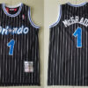 Mens Orlando Magic #1 Tracy McGrady Black Pinstripe Throwback Swingman Jersey