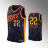 Mens Oklahoma City Thunder #22 Cason Wallace Black 2023-24 City Edition Swingman Jersey