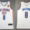 Mens Oklahoma City Thunder #8 Jalen Williams White Association Edition Jersey