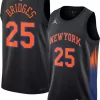Mens New York Knicks #25 Mikal Bridges Black 2025-26 Statement Edition Swingman Jersey