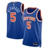 Mens New York Knicks #5 Jose Alvarado Royal Icon Edition Swingman Jersey