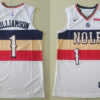 Mens New Orleans Pelicans #1 Zion Williamson White 2021 Earned Edition Jersey