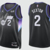 Mens Utah Jazz #2 Collin Sexton Black Statement Edition Swingman Jersey
