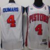 Men's Detroit Pistons #4 Joe Dumars White Mitchell&Ness 1988-89 Throwback Hardwood Classics Jersey