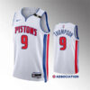 Mens Detroit Pistons #9 Ausar Thompson White Association Edition Jersey