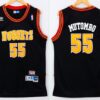 Men's Denver Nuggets #55 Dikembe Mutombo Black Hardwood Classics Soul Swingman Throwback Jersey