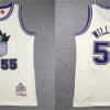 Mens Sacramento Kings #55 Jason Williams Mitchell & Ness Chainstitch Swingman Jersey - Cream