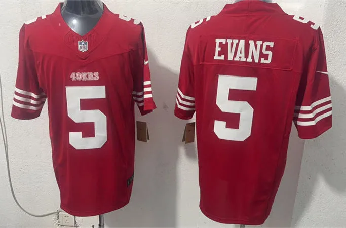 Mens San Francisco 49ers #5 Mike Evans Nike Scarlet F.U.S.E. Vapor Limited Jersey